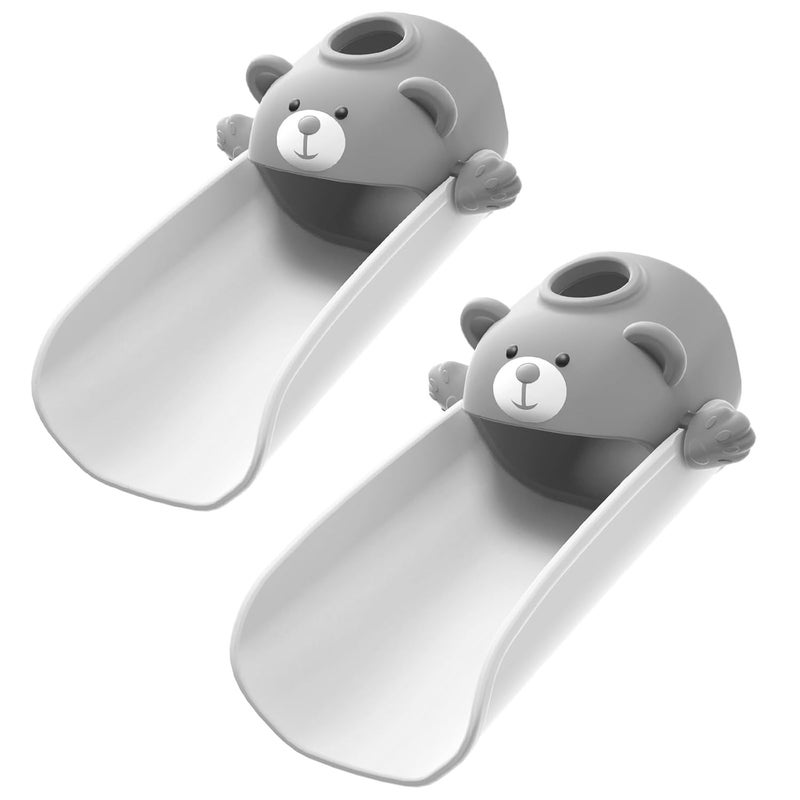 SKYROKU 2 Pack Faucet Extender for Toddlers, Sink Extenders with Temperature Sensitive for Kids Hand Washing Sink Faucet Extension,Suitable for Bathroom Sink, Kitchen,Bathtub (Grey) - Image 1